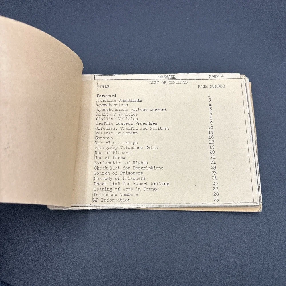 Military Police Pocket Guide US Army 524th Military Battalion Ephemera France